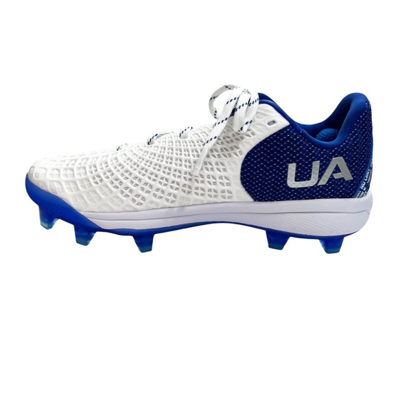 NWOT Under Armour Women’s Softball Cleats Blue White Size 9.5 - Picture 10 of 13